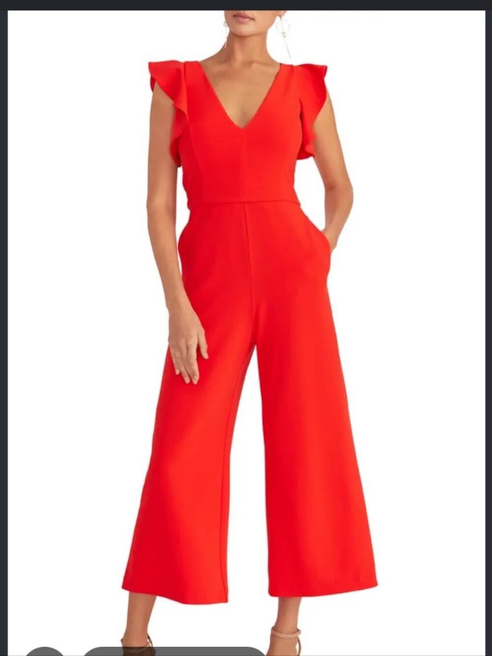 She+Sky Women’s Red jumpsuit W/White Polkadot Size small